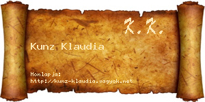 Kunz Klaudia névjegykártya